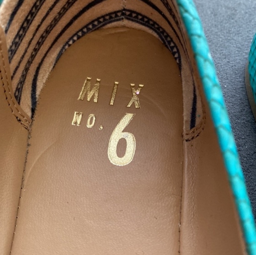 Mix No. 6 Teal Snake-Embossed Ballet Flats - Picture 10 of 10
